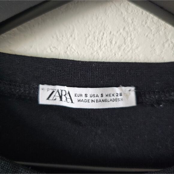 Zara Black Crop Tee - Picture 2 of 3
